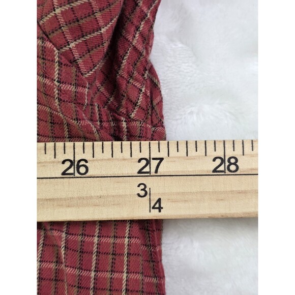IZOD Jeans Men's XXL Red Plaid Button Up Long Sleeve Shirt - Picture 4 of 6